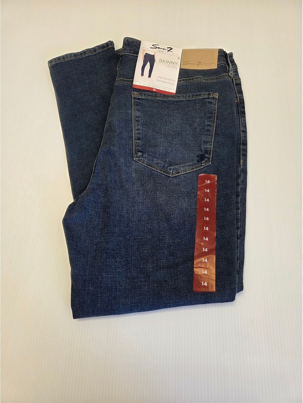 Seven7 Women's High Rise Skinny Jeans Size 14 Dark Wash